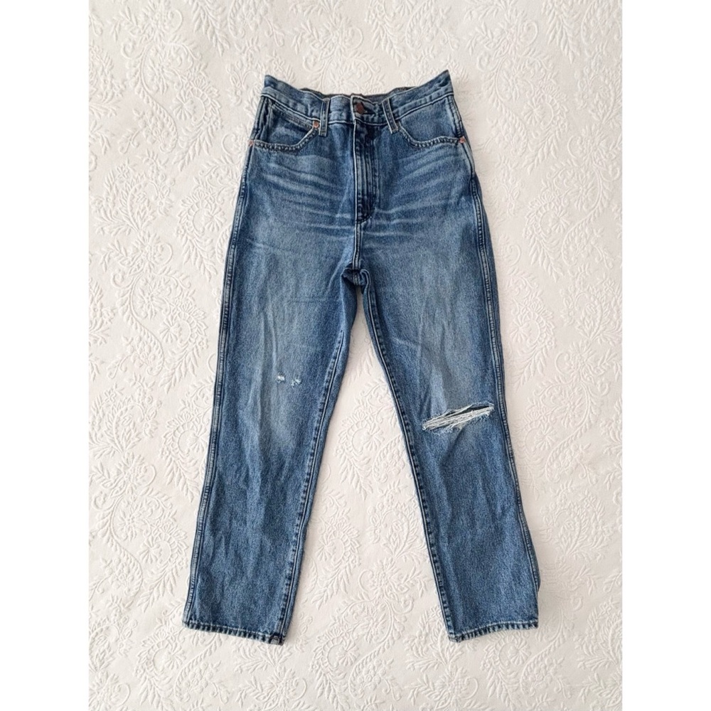 Wrangler Wild West 603 High Rise Straight Jean Retro Mid Damaged - Picture 2 of 15